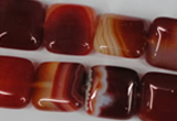 CAG3243 15.5 inches 16*16mm square red line agate beads