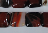 CAG3248 15.5 inches 16*16mm square red line agate beads