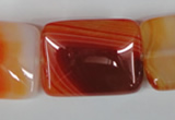 CAG3257 15.5 inches 22*30mm rectangle red line agate beads