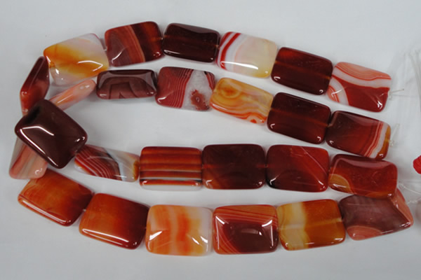 CAG3257 15.5 inches 22*30mm rectangle red line agate beads