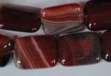 CAG3264 15.5 inches 15*20mm rectangle red line agate beads