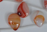 CAG3287 Top-drilled 15*20mm flat teardrop red line agate beads