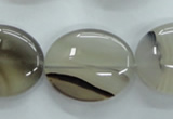 CAG3326 15.5 inches 20*30mm oval natural grey agate beads