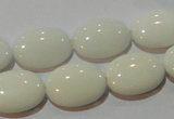 CAG3432 15.5 inches 13*18mm oval white agate gemstone beads