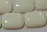 CAG3441 15.5 inches 18*25mm rectangle white agate gemstone beads