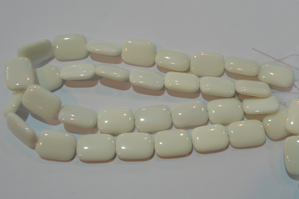 CAG3441 15.5 inches 18*25mm rectangle white agate gemstone beads