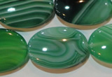 CAG3465 15.5 inches 22*30mm oval green line agate beads