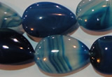 CAG3472 15.5 inches 18*25mm flat teardrop blue line agate beads