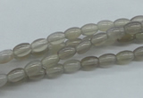 CAG3560 15.5 inches 4*6mm rice grey agate gemstone beads