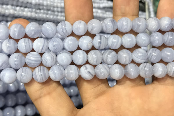 CAG3578 15.5 inches 8mm round blue lace agate beads wholesale