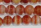 CAG3591 15.5 inches 16mm round red line agate beads wholesale