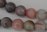 CAG3595 15.5 inches 8mm - 17mm faceted round botswana agate beads