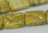 CAG3624 15.5 inches 18*25mm rectangle yellow crazy lace agate beads