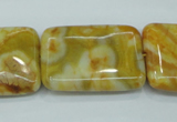 CAG3625 15.5 inches 22*30mm rectangle yellow crazy lace agate beads