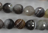 CAG3694 15.5 inches 12mm faceted round botswana agate beads wholesale