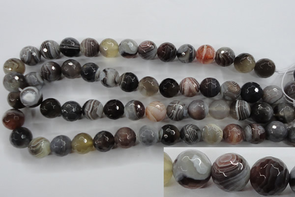 CAG3695 15.5 inches 14mm faceted round botswana agate beads wholesale