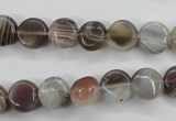 CAG3712 15.5 inches 10mm flat round botswana agate beads wholesale