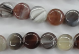 CAG3713 15.5 inches 12mm flat round botswana agate beads wholesale