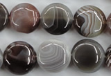 CAG3715 15.5 inches 16mm flat round botswana agate beads wholesale