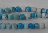 CAG3871 15.5 inches 6mm faceted round fire crackle agate beads