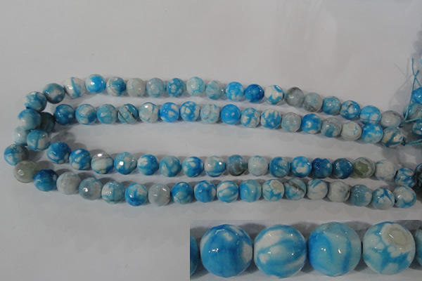 CAG3873 15.5 inches 10mm faceted round fire crackle agate beads