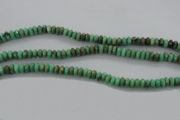 CAG3912 15.5 inches 3*6mm faceted rondelle green grass agate beads