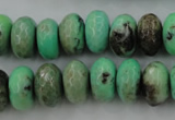 CAG3915 15.5 inches 8*14mm faceted rondelle green grass agate beads