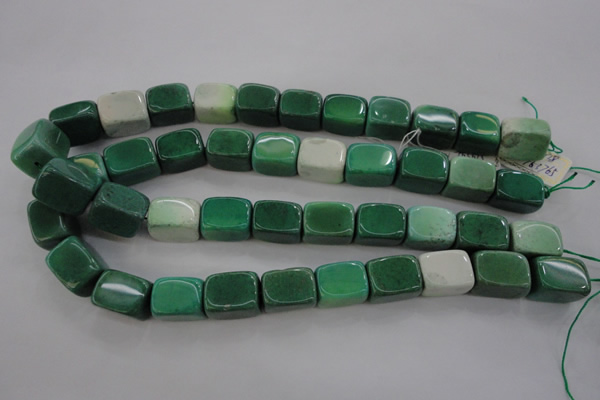 CAG3925 15.5 inches 13*18mm cuboid green grass agate beads