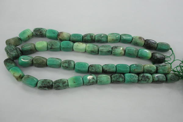 CAG3926 15.5 inches 12*16mm nuggets green grass agate beads