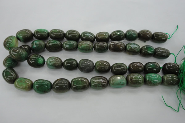 CAG3927 15.5 inches 14*19mm nuggets green grass agate beads