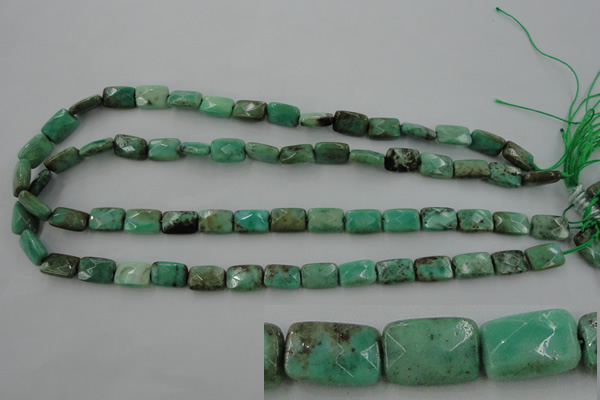 CAG3934 15.5 inches 8*12mm faceted rectangle green grass agate beads