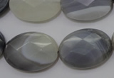 CAG3975 15.5 inches 18*25mm faceted oval grey botswana agate beads