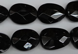 CAG4038 15.5 inches 15*20mm faceted freeform black agate beads