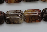 CAG4055 15.5 inches 15*20mm rectangle dragon veins agate beads