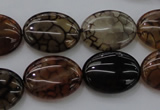 CAG4072 15.5 inches 15*20mm oval dragon veins agate beads