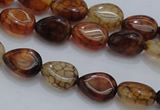 CAG4078 15.5 inches 6*8mm flat teardrop dragon veins agate beads