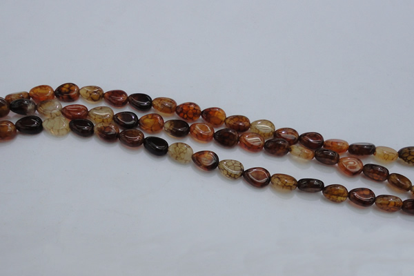 CAG4078 15.5 inches 6*8mm flat teardrop dragon veins agate beads