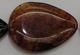 CAG4088 15.5 inches 38*50mm flat teardrop dragon veins agate beads