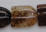 CAG4092 15.5 inches 25*30mm peltate dragon veins agate beads