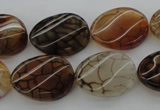 CAG4107 15.5 inches 15*20mm twisted oval dragon veins agate beads