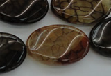 CAG4109 15.5 inches 20*30mm twisted oval dragon veins agate beads