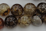 CAG4115 15.5 inches 16mm round dragon veins agate beads