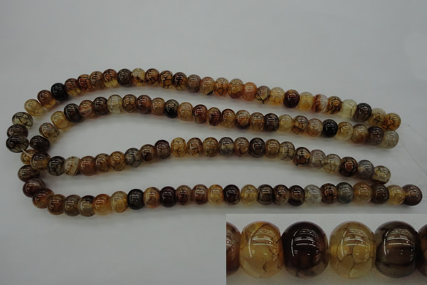 CAG4118 15.5 inches 7*10mm rondelle dragon veins agate beads