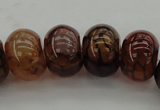 CAG4120 15.5 inches 12*16mm rondelle dragon veins agate beads