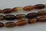 CAG4126 15.5 inches 6*12mm rice dragon veins agate beads