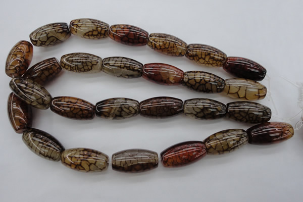 CAG4130 15.5 inches 15*30mm rice dragon veins agate beads