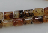 CAG4132 15.5 inches 8*11mm tube dragon veins agate beads