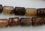 CAG4133 15.5 inches 10*14mm tube dragon veins agate beads