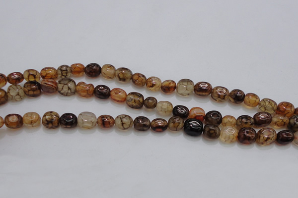 CAG4139 15.5 inches 6*8mm nuggets dragon veins agate beads