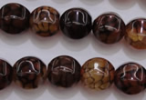 CAG4144 15.5 inches 14*14mm pumpkin dragon veins agate beads